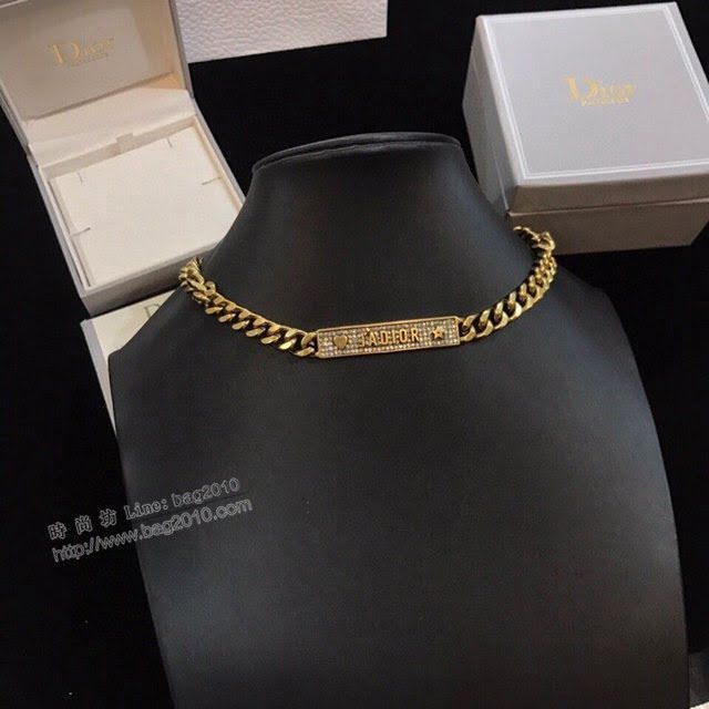 Dior飾品 迪奧經典熱銷款項鏈 復古金色粗項鏈  zgd1112